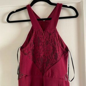 Lulus Red Lace Jumpsuit